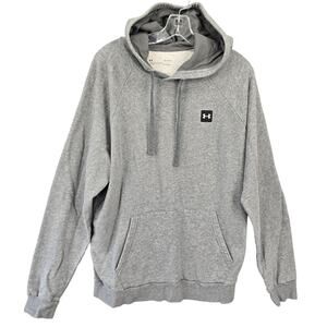 Under Armour Gray Heather Hoodie Sweatshirt Size L Long Sleeves Logo Women's Top